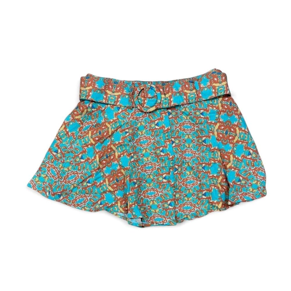 Moon River high waisted paisley belted shorts S